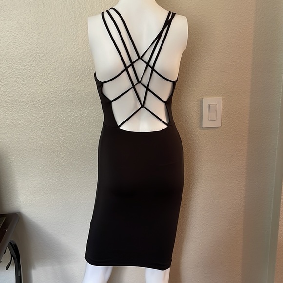 Bear Dance Strappy Black Open Back Dress - Picture 3 of 7